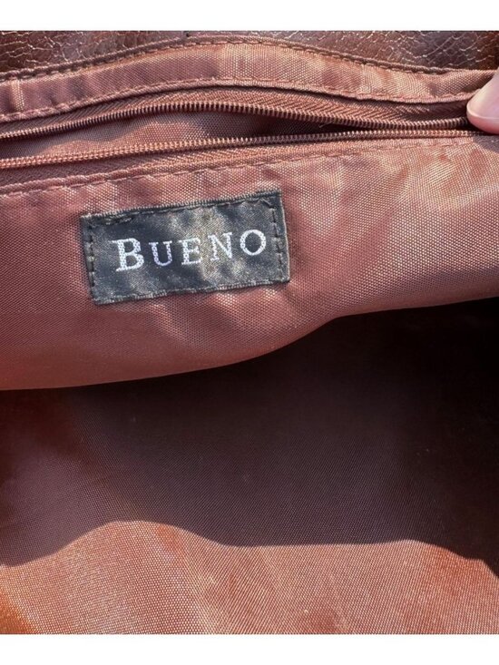 Bueno Womens Patchwork Animal Print Brown Shoulder Bag Faux Leather Pre-Owned - Picture 4 of 9